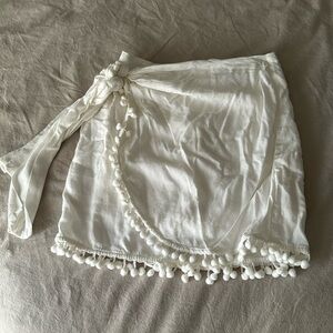 White Mini Wrap Skirt